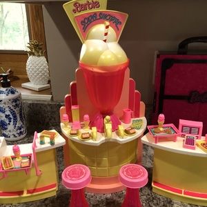 SOLD Barbies Vintage Soda Stand W/Several Accessories
